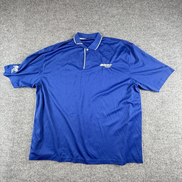 Sport-Tek Polo Shirt Mens 3XL Blue BNSF Railway R&D Embroidered Mesh Performance